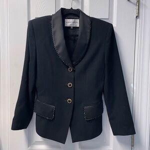 - ⭐️⭐️SALE⭐️⭐️ Albert Nipon Black  Cocktail Skirt Suit w/satin size 8
